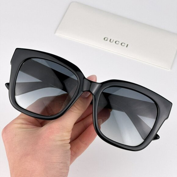Gucci GG1338SK 003 BRAND NEW Sunglasses Black Grey Gradient Square Women - Picture 2 of 13